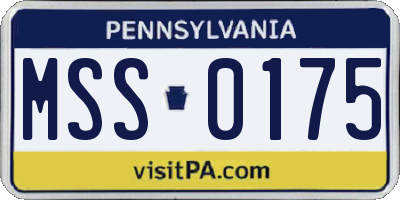 PA license plate MSS0175