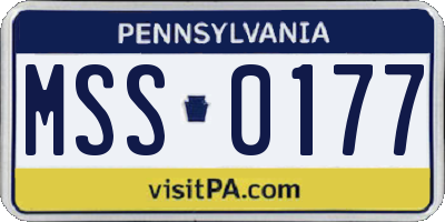 PA license plate MSS0177