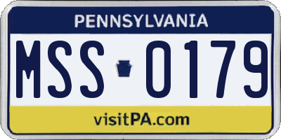 PA license plate MSS0179