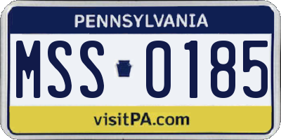 PA license plate MSS0185