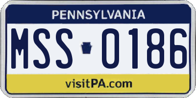 PA license plate MSS0186