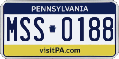 PA license plate MSS0188