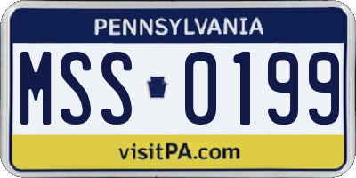 PA license plate MSS0199