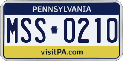 PA license plate MSS0210