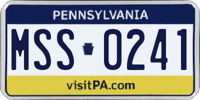 PA license plate MSS0241