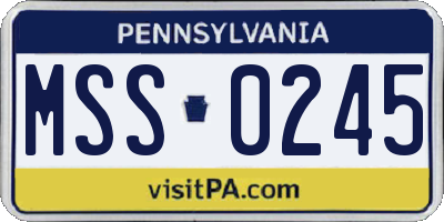 PA license plate MSS0245