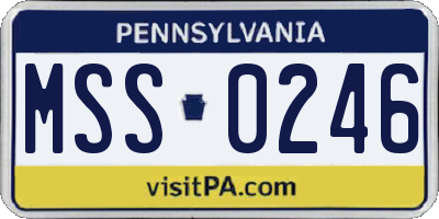 PA license plate MSS0246