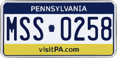 PA license plate MSS0258