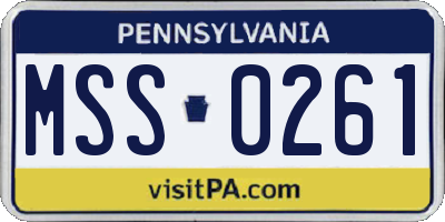 PA license plate MSS0261