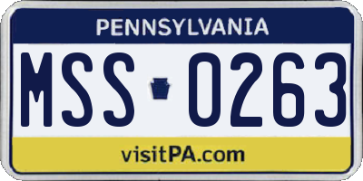 PA license plate MSS0263