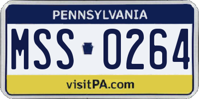 PA license plate MSS0264