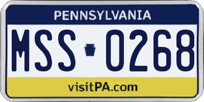 PA license plate MSS0268