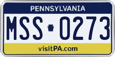 PA license plate MSS0273
