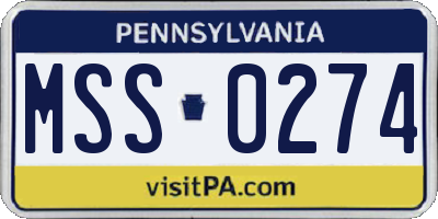 PA license plate MSS0274