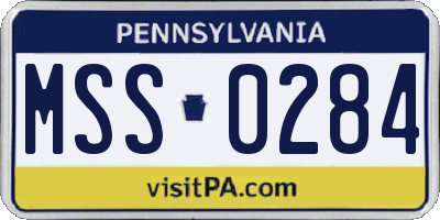 PA license plate MSS0284