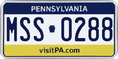 PA license plate MSS0288