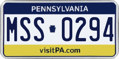 PA license plate MSS0294