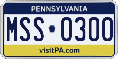 PA license plate MSS0300