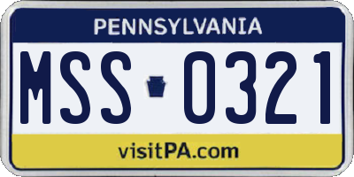 PA license plate MSS0321