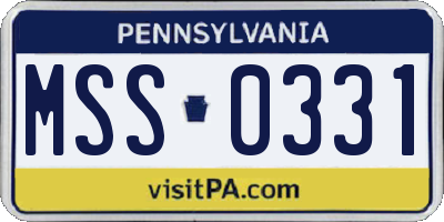 PA license plate MSS0331