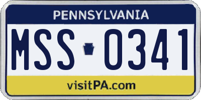 PA license plate MSS0341