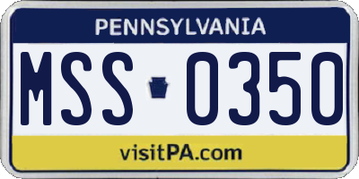 PA license plate MSS0350