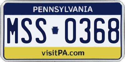 PA license plate MSS0368