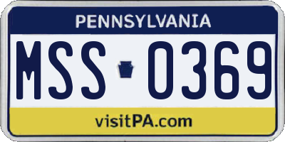 PA license plate MSS0369