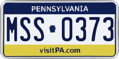 PA license plate MSS0373