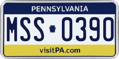 PA license plate MSS0390