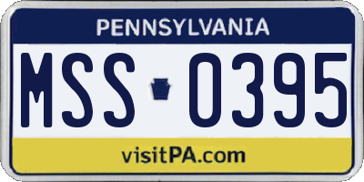 PA license plate MSS0395