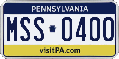 PA license plate MSS0400