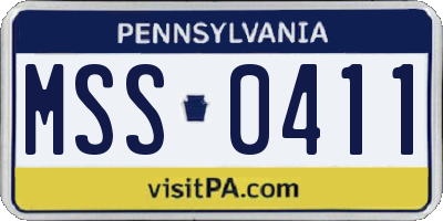 PA license plate MSS0411