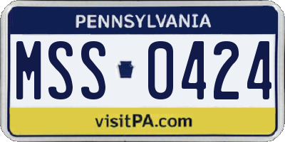 PA license plate MSS0424