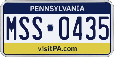PA license plate MSS0435