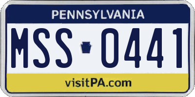 PA license plate MSS0441
