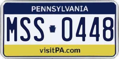 PA license plate MSS0448