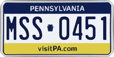 PA license plate MSS0451