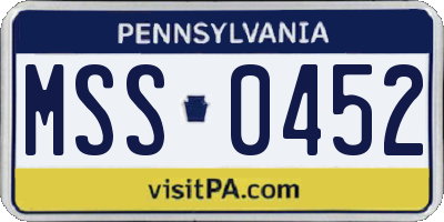 PA license plate MSS0452