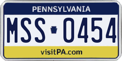 PA license plate MSS0454