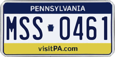PA license plate MSS0461