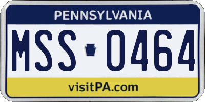 PA license plate MSS0464