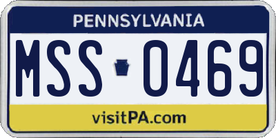 PA license plate MSS0469