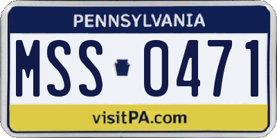 PA license plate MSS0471