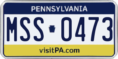 PA license plate MSS0473