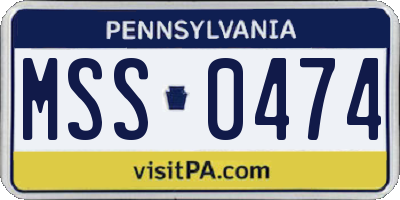 PA license plate MSS0474