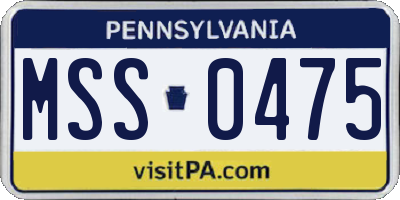 PA license plate MSS0475