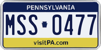 PA license plate MSS0477