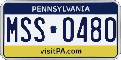 PA license plate MSS0480