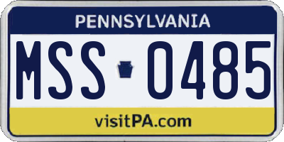 PA license plate MSS0485